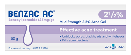 Benzac AC Mild Strength 2.5% Acne Gel