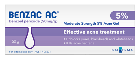 Benzac AC Moderate Strength 5% Acne Gel
