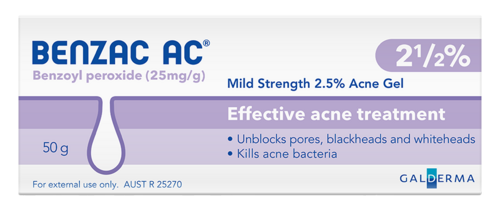 Benzac AC Mild Strength 2.5% Acne Gel