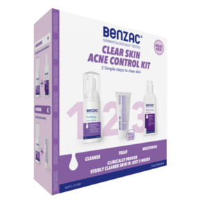 Benzac 3 Step Clear Skin Acne Kit Back