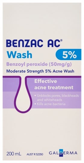 Benzac AC acne treatment wash 5% 200mL