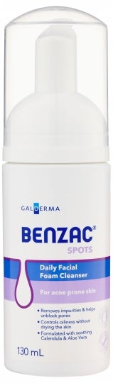 benzac daily facial foam cleanser